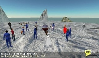 Apparently, you must be naked and wearing blue in order to make clothes. Hmm... Perhaps I should consider joining the blue man group. From Dedric Mauriac via blogHUD