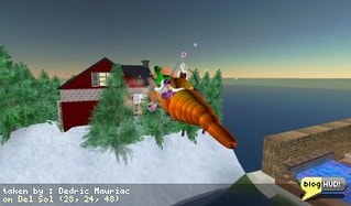 DrFran pulled out a carrot car and we started cruising all over Del Sol. We originally started out looking for a snow monster by aEoLuS Waves. Del Agua, where i originally found it was closed off to us. Winterland is closed for the winter folks. Well, Hopefully aEoLuS can help me out when he comes back online. From Dedric Mauriac via blogHUD