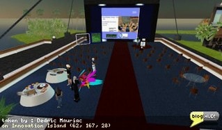 Some people from IBM are getting ready to speak at the Virtual Worlds SIG on Innovation Island (Special Interest Group). Lots of interesting questions are sure to come up on how our world is beginning to integrate between real and virtual. The sim is limited to 25 people here, so everyone is getting in ahead of time who knows about it. Most of us are avid listeners of the Mr O Show, hosted by Orange Montagne who helped bring this event in-world. From Dedric Mauriac via blogHUD