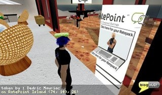 I've tried out a few rating systems in the past. There is of course, the built-in rating system for the client, but I'm talking about huds and websites. Thinks like the SLBuzz.com watch, TrustNet, and a few others. It appears a new rating system is on the sceene called RatePoint. RatePoint is unique in that a) you can wear a rate status indicator rite on top of your avatar that people can click, and b) hud objects appear for each person close by with an easy to use rating system. Click the number of stars you want to give and choose 1 of three options of why you like them. click submit and done! I love how i don't see anything on my hud until people come close by. From Dedric Mauriac via blogHUD