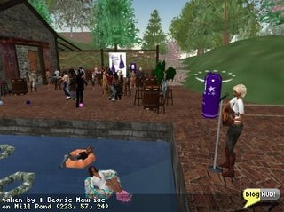 It's the event we have all been building up for. Grace McDunnough is playing live to benefit the Relay for Life team "Groovy Kinda Quest" over at the Tavern on Mill Pond. The place is packed and Grace has a beautiful voice. I haven't heard her before, and I'm glad that DrFran Babcock was able to find her for this event. We have lots of prized being handed out and we are trying to raise lindens for SLRFL 2007. You can find more details about it over at the website slrfl.org/. From Dedric Mauriac via blogHUD