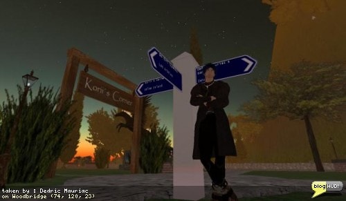 I'm starting to dig into my inventory finding anything I can package up and sell. I found this sign that I made for the Slollywood sim a while back. You can set the text of 4 rows and 20 columns to be anything you like. The same text appears on the other side. This was my solution to a problem of having to make a ton of images for different streets. This way, the owner of the sign can change them as they wish. In this picture, I just rezzed four of them and attached them to a sign post at the crossroads of my sim. perhaps I'll leave it up. Each one is only 18 prims. An extra prim was needed behind the letters to prevent alpha cutting against the signs background. From Dedric Mauriac via blogHUD