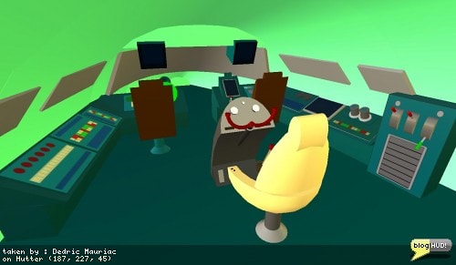 This build looks just like the ship in Futurama. I like all the detail that they added inside the control room. There is even a bubble on top of the ship that you can sit in. I half expected the cannon to fire when I went into mouse look. Futurama is a bright world of the future depending on how you look at it. Around every corner, plot, and tentical is a bunch of humor. From Dedric Mauriac via blogHUD