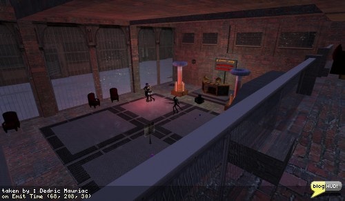 I was visiting a steam punk themed sim. It was a potential location to setup shop in one of the rented spots. While I was looking around, BlackHatchet Dragonash shouted a friendly hello. I replied and sought him out. Inside a dance club, I found a talking chest and a woman who seemed to be stuck in a walking pose. The box turned out to be the friendly BlackHatchet as a mimic avatar. He transformed into his true form of a black shadow of sorts with black streams comming out of his body. After a few minutes, I bumped into Jessicalynnmarie Tigerpaw and was able to stop her walking animation. We danced the night away as the snow fell outside in the quiet night. From Dedric Mauriac via blogHUD.com