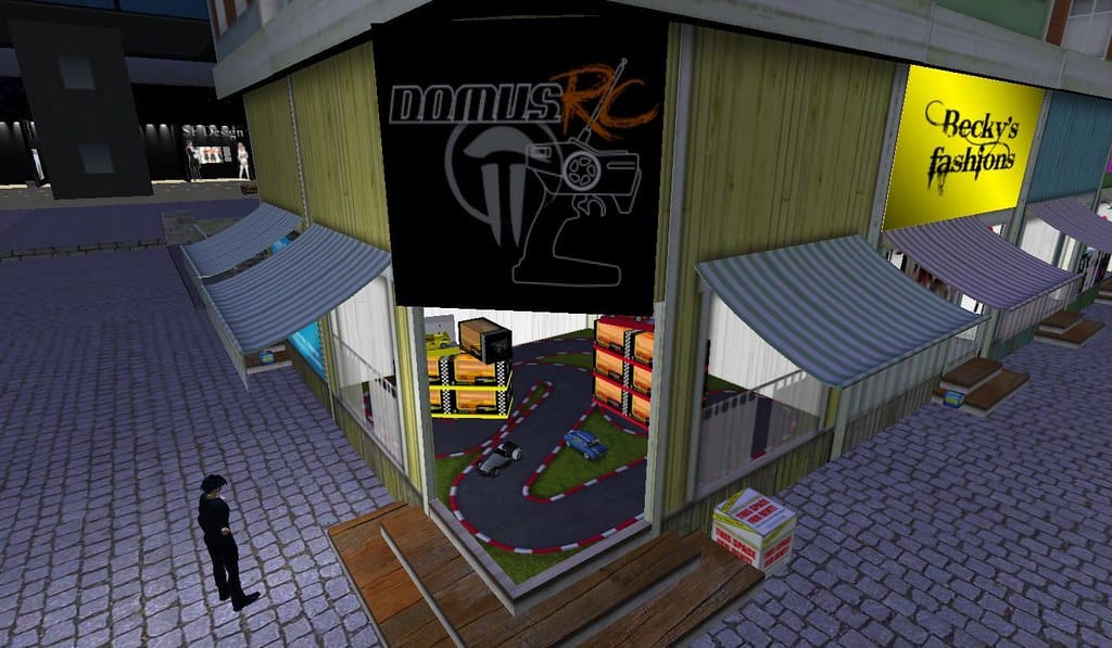Kyra Mulligan invited me to rent a shop over at Metropolis Mall. I started to look around the place in the hope that I would find some gadget shops. Most stores are full of fashion, and I'm starting to prefer to stick with my own kind. I found SophCreations Scripts & Gadgets standing next to Domus R/C. The R/C shop was setup really nice. It had a small race track covering teh stores floor along with some radio controlled cars. The White Tolus 7 N Race RC looks really wild. There is also an R8, a Lambo canTouch, and a Ferraro 308 GTB. I wonder if the race track comes with the car or if there is a regularly occuring contest where people can meet up and race. Posted by Second Life Resident Dedric Mauriac. Visit Contern.