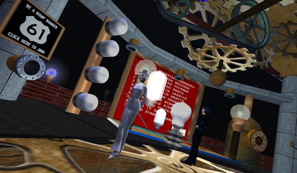 Crap asked for some ideas to make his clocktower more oddly. One of my suggestions was vaccume tubes. He found some freebie lights on SL Exchange and started playing around. I found that I could still modify is objects and grabbed a copy since it was full perms. I was able to find another object inside that looked like the old vaccume tubes that we were more familliar with. After messing around for a bit, I was able to set the tube transparent and have a smaller tube inside. I set the inner tube to have a glow and emit light. It looked wild with the windlight client. The glow really adds to the effect of it all. Crap talks about making each tube light up randomly to give it a better look and I couldn't agree any less. I just hope he doesn't get any bugs in the system. Posted by Second Life Resident Dedric Mauriac. Visit Edloe.