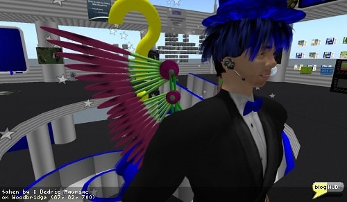 Korii Tiger had created a fine set of wings a couple years ago. She passed them over to me to see if I could script them to open and close in different positions. With over 129 prims, I really didn't feel up to the task of creating scripts for each prim. Later down the road, a new method became available to set primitive parameters on links. The position and rotation was still global and did not help my case. For the fun of it, I scripted them to change color. Korii discovered this tonight and was impressed. I picked up where I left off and made the color very customizable and easy to setup. You can save color schemes, export them for your friends to have, and touch to make random colors. From Dedric Mauriac via blogHUD.com