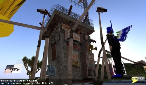 So I was looking around the Justice Commons and happened to see a few cameras moving around this small building. I walked on up and saw lots of gadgetry. The computers started scanning every bit of information into my real life. Apparently I purchase an average amount of comestibles, so I am probably to polynationalism or a lack of patriotism. WTF?!? It proceeded to scan energy invoices and air miles. It noticed I have had over 256 clothing changes since my avatar was changed and decided there was a possible identity concielment. In the end, I ended up being confined for suspicion of planning potentially subversive acts because I had no criminal record. There was much more of course. From Dedric Mauriac via blogHUD.com