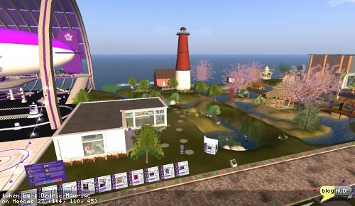 This is the Riverbend Runners team campsite. They have a nice building, river, stepping stones, and a light house with a barn in the back. From Dedric Mauriac via bloghud.com