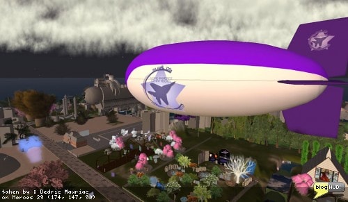 Takeing a ride in the Relay's Flying Aces blimp. The Relay for Life of Second Life main event is going on this weekend. Here is a picture from one of the places along the track. You can make a web donation to my team - Take THAT, Cancer! through our teams page at The American Cancer Society site. From Dedric Mauriac via bloghud.com