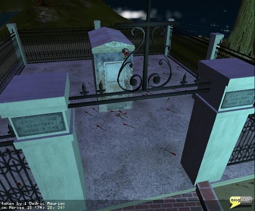 Leave a rose with your wish.The Relay for Life of Second Life main event is going on this weekend. Here is a picture from one of the places along the track. You can make a web donation to my team - Take THAT, Cancer! through our teams page at The American Cancer Society site. From Dedric Mauriac via bloghud.com