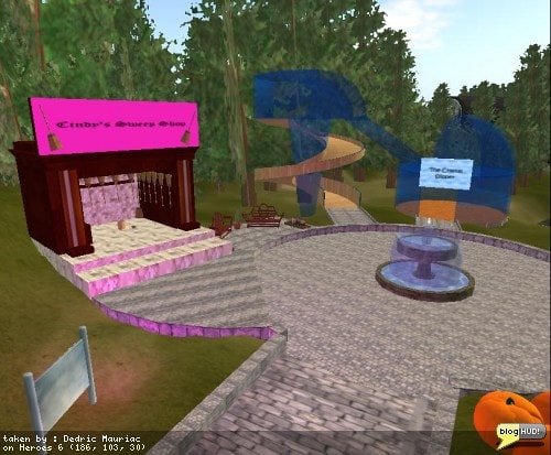 Cindy's Swep Shop and the Crystal Slipper. The Relay for Life of Second Life main event is going on this weekend. Here is a picture from one of the places along the track. You can make a web donation to my team - Take THAT, Cancer! through our teams page at The American Cancer Society site. From Dedric Mauriac via bloghud.com