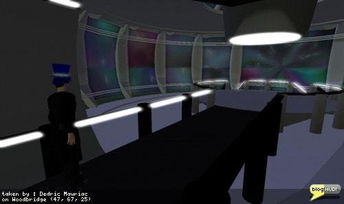 I'm gathering up some ideas for one of my older domains. Long before I heard of second life, i always wanted to make my own web-based MMORPG. I had many ideas, and interesting experiments to boot, but none of them really made it anywhere. I think I'm going to start building up an idea founded on space exploration. The general idea is to make a podcast discovering new songs (mainly through podshow at first), but some how tieing in the theme with a game simulation of building up a brighter world of your own. Perhaps I'm trying too many things at once. Anyways, here is a mockup of a space ship bridge. From Dedric Mauriac via bloghud.com