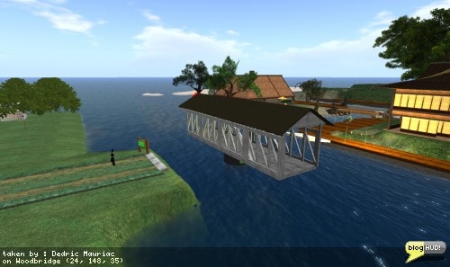 Crap Mariner and I were able to brainstorm a few ideas to connect Edloe to Woodbridge. We wanted boats to get through the water between the islands, but it would end up having us create a high bridge. We started to consider draw bridges until I came up with the crazy idea of rotating the bridge on it's Z-axis instead. This gave way to allowing me to bring out the classic covered bridge. We soon found out that an object crossing regions is only solid on the region where it's center is located. I ended up splitting the bridge in half, and then having the two sides communicate with each other when they were touched. Perfection! Now woodbridge has a new attraction adding to it's unique culture. From Dedric Mauriac via bloghud.com