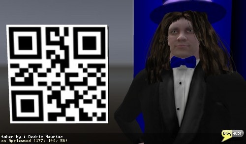 Earlier tonight, I was discussing some ideas that I had with my wife. I was debating on creating a scavenger hunt using post cards to read where the avatars were located when they supposedly found an object in-world for the hunt. The problem is, I wanted to make sure that the object itself was in the picture.Enter QR Codes. These handy little objects let you store quite a bit of information, and allow you to store a bit more information than bar codes, and apparently are pretty populare with camera phones in Japan. The trick though, would be to find some software to scan an image and locate the code. PHP doesn't seem to be powerful enough to do that on it's own, so I'd probably make an agent handle the work using something like JAVA or C#. This is where the queue system that I made for my product distribution kicks in, because I can just set up a different type of work that is handled specifically by the external agent.This platform gives me a l! ot of exciting ideas. It is hard to find the time to turn those ideas into a reality. From Dedric Mauriac via bloghud.com