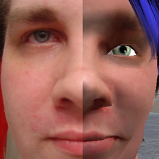 Two pictures lined up against each other of my avatar and my real life face. slurl.com/secondlife////1
