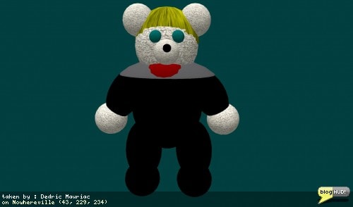Data Linden appears to take after the character, "Data" from StarTrek." The Nicole Linden template bear was used along with Data Lindens additons of hair and the top part of the outfit. From Dedric Mauriac via bloghud.com