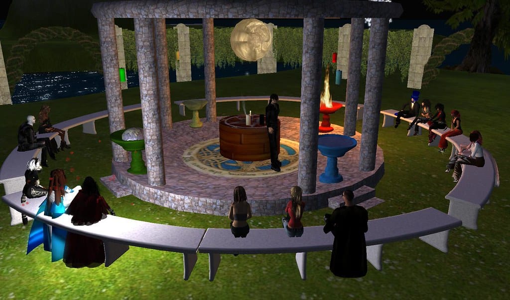 I arrived a bit late to an introduction to Wicca class. Merlyn went over the basic materials used with an alter and explained how they are used and what they represent in rituals. I walked in on the warnings of carrying an Athame and the legal issues you'll run into in both the US and the UK.Most of this is just basic knowledge, but it's nice to hear someone speaking about it rather than reading about it through books and the Internet. Merlyn also had advice on what materials can be used when preferred materials are not available. He also had suggestions of what to look for in regards to seasonal materials.The introduction was followed up with a Q&A session that got pretty interesting in addressing how to adapt to enfironments that have restrictive policies against candles and smoke. Next week they'll cover the circle and the watch towers for part eight of a ten part series. Posted by Second Life Resident Dedric Mauriac - Visit Wicca ––– Crosspost by Koinup - original here